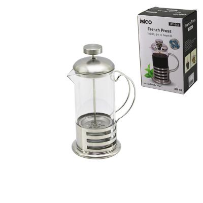 FRENCH PRESS METAL KAFES - METAL KAPAK 350ML CAM BİTKİ SÜZGEÇİ