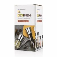 HAND GRINDER KÜÇÜK CAM HAZNELİ - KROM KAPLAMA PLS.KAPAKLI TUZ - BAHARAT ÖĞÜTÜCÜ İ22-411