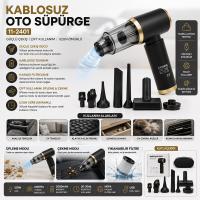 HANDHELD VACUUM CLEANER 2İN1=ÇEKME - ÜFLEME OTO - ARAÇ - EV EL TİPİ SÜPÜRGE ŞARJLI MİNİ - TAŞINABİLİR KH-128
