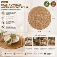 HASIR 31CM YUVARLAK SUPLA - AMERİKAN SERVİS ALTI