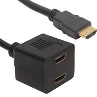 HDMI ERKEK-HDMI DİŞİ X 2 ADAPTÖR ÇİPSETLİ HDMI ÇOKLAYICI 30 CM KABLO