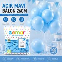 İÇ MEKAN - AÇIK MAVİ BALON 10 INC - 26CM - 100PCS