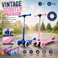 IŞIKSIZ VINTAGE SCOOTER 55X57-64-71CM RETRO RENKLİ +2 YAŞ - 40KG MAX TAŞIMA HERHANGİ BİR RENK GÖNDERİLİR