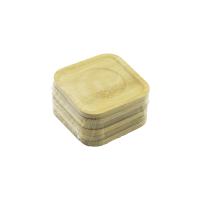 KARE= 9.7 X 9.7CM 6PCS BAMBU - AHŞAP ÇAY TABAK