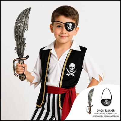 Korsan Kılıç ve Göz Bandı Seti Eskitme (Çocuk &amp;amp; Yetişkin Uyumlu)