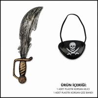 Korsan Kılıç ve Göz Bandı Seti Eskitme (Çocuk &amp;amp; Yetişkin Uyumlu)