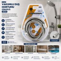 KROM - ÖRGÜLÜ VAKUMLU DUŞ HORTUMU 150CM VAKUMLU AMBALAJ