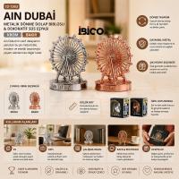KÜÇÜK AIN DUBAİ METALİK DÖNME DOLAP BİBLOSU - DEKORATİF SÜS EŞYASI KROM - BAKIR