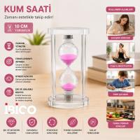 KÜÇÜK CAM KUM SAATİ CAM STANDLI= ÇAP: 6CM-YÜKSEKLİK: 10CM