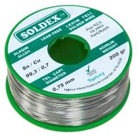 KURŞUNSUZ SOLDEX 200 GR 0.75 MM KURŞUNSUZ LEHİM TELİ SN 99.3 / CU 0.7