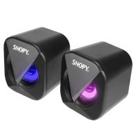 LED IŞIKLI 2W*2CH SİYAH USB 2.0 RGB IŞIKLI GAMİNG 1+1 MİNİ SPEAKER HOPARLÖR SN-83U