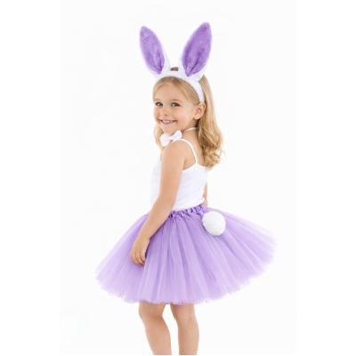 Lila Mor Tavşan Kostüm Seti Kız Çocuk – Tütü Etekli 4 Parça