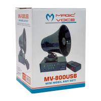 MAGICVOICE MV-800 USB KAYIT SİREN MİNİ PAZARCI ANFİ SETİ MIKNATISLI  (ANFİ+HOPARLÖR+MİKROFON)