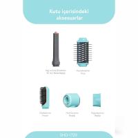 MAVİ AİR BRUSH 5İN1=BUKLE-HACİMLE-DÜZLEŞTİR-2-FIRÇA SAÇ KURUTMA - ŞEKİL MAKİNESİ 1300W 3-KDM.HIZ SICAKLIK SHD-1729