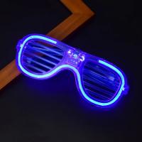Mavi Led Işıklı Parti Gözlüğü - Neon Glow Şerit Gözlük 3 Modlu