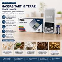 MİNİ=6X12CM HASSAS TARTI - TERAZİ 300GR/0.01GR ŞEFFAF PLS.KAPAKLI - PİLLİ= 2PCS İNCE