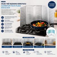 OCAK YAĞ SIÇRAMA KORUYUCU ALÜMİNYUM FOLYO PLAKA 84X32.5CM
