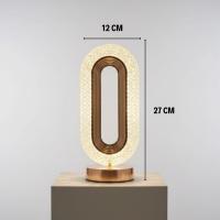 Oval Şeklinde Kristal LED Masa Lambası – Dokunmatik, 3 Renk Işık Modlu, Şarjlı Dekoratif Gece Lambası