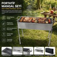 PASLANMAZ MANGAL PORTATİF AYAKLI - STANDLI 70CM