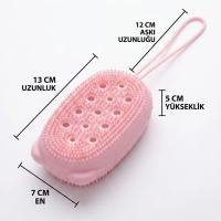 Peeling Etkili Süngerli Silikon Banyo Lifi – Asma Kancalı Duş Kesesi
