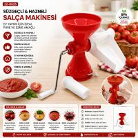 PLASTİK SÜZGEÇLİ - HAZNELİ SALÇA MAKİNESİ  METAL KOLLU EV YAPIMI FİRESİZ PRATİK KULLANIM BRKT-312007