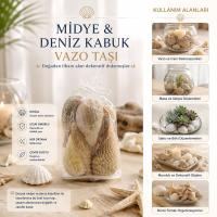 POŞETLİ RENKLİ MİX MİDYE - DENİZ KABUK VAZO TAŞI
