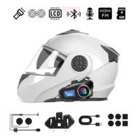 Q58 Motorsikletler İçin Fener Özellikli SD Kart Bölümlü LCD Ekranlı Kablosuz Bluetooth Kulaklıklı – Suya Dayanıklı Kask Kulaklığı