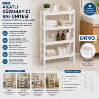 RAFTY 4 KATLI SEPET ORGANİZER DÜZENLEYİCİ RAF ÜNİTESİ 465X145X690MM