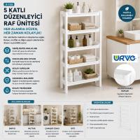 RAFTY 5 KATLI SEPET ORGANİZER DÜZENLEYİCİ RAF ÜNİTESİ 465X145X870MM