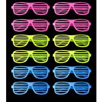 Retro Neon Fosforlu Panjur Gözlük 12 Adet – 80’ler 90’lar Parti Stili