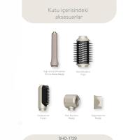 ROSE GOLD AİR BRUSH 5İN1=BUKLE-HACİMLE-DÜZLEŞTİR-2-FIRÇA SAÇ KURUTMA - ŞEKİL MAKİNESİ 1300W3-KDM.HIZ - DERECE SHD-1729