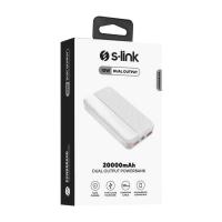 S-LİNK P201 20000MAH PRM MİCRO+TYPE-C+USB BEYAZ POWERBANK