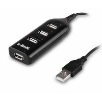 S-LINK SL-490 4 PORT USB 2.0 SİYAH USB HUB