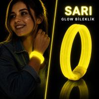 Sarı Kalın Glow Bileklik – Kırılarak Yanan Parti ve Festival Bilekliği