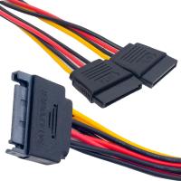 SATA POWER 15 PİN ERKEK TO 2 X SATA POWER 15 PİN DİŞİ ÇOKLAYICI KABLO