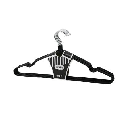 SİYAH 10PCS SİLİKON KAPLAMALI METAL ELBİSE ASKISI