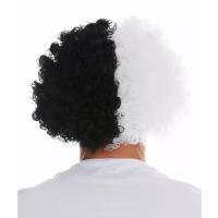 Siyah Beyaz Kıvırcık Afro Bonus Peruk Taraftar Bonus Saç