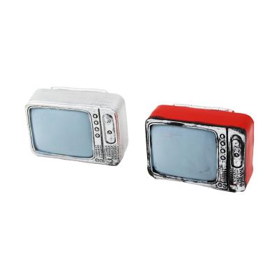 TELEVİZYON VİNTAGE DEKORATİF BİBLO - RENKLİ 9X6CM REÇİNE