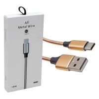 TYPE-C 1 METRE METAL ÖRGÜLÜ DATA VE ŞARJ KABLOSU