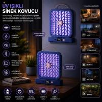 USB ŞARJLI - ELEKTRİK ÇARPMALI - DİJİTAL EKRAN ASMA APARAT - SESSİZ ÇALIŞMA UV IŞIKLI SİNEK KOVUCU HS-371