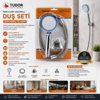 VAKUMLU - KROM LÜKS DUŞ SETİ METAL YAYLI HORTUM=150CM MAFSAL