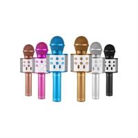 WİRELESS MİKROFON KARAOKE - HOPARLÖR USB ŞARJLI USB - TF - AUX RENKLİ KROM KAPLAMA PİL:800mAh - DC 5V BLS-25
