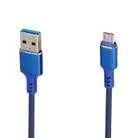 WK-22023 USB TO MICRO USB ÖRGÜLÜ LACİVERT ŞARJ KABLOSU (NO:14)