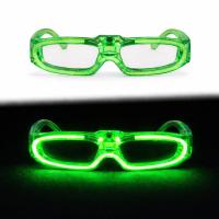 Yeşil LED Işıklı Parti Gözlüğü 3 Modlu – Glow - Gece Eğlence Gözlüğü