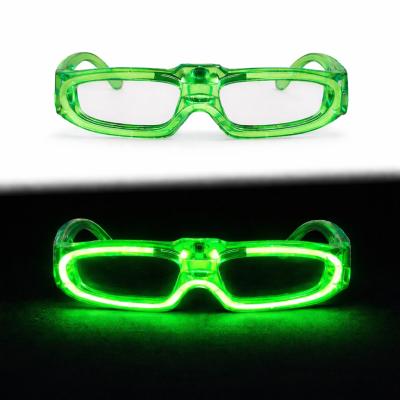 Yeşil LED Işıklı Parti Gözlüğü 3 Modlu – Glow - Gece Eğlence Gözlüğü