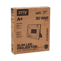 ZMR 30 WATT 6500K IP66 150* IŞIK AÇISI 220 VOLT SİYAH SLİM KASA LED PROJEKTÖR