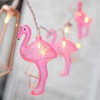 10&apos;lu Pilli Led Flamingo Dekoratif Işık Zinciri Aydınlatma 1,5 Mt