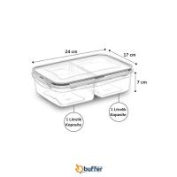 2 Bölmeli 1+1 Litre Kilitli Kapaklı Erzak Saklama Kabı LC-525