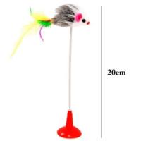 2'li Vantuzlu Fareli Tüylü Hareketli Çanlı ve Esneyen Eğlenceli Peluş Kedi Oyuncağı