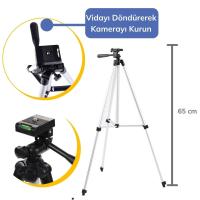 360 Derece Ayarlanabilir Katlanabilir Profesyonel Çekime Uygun 65 cm Ayaklı Tripod